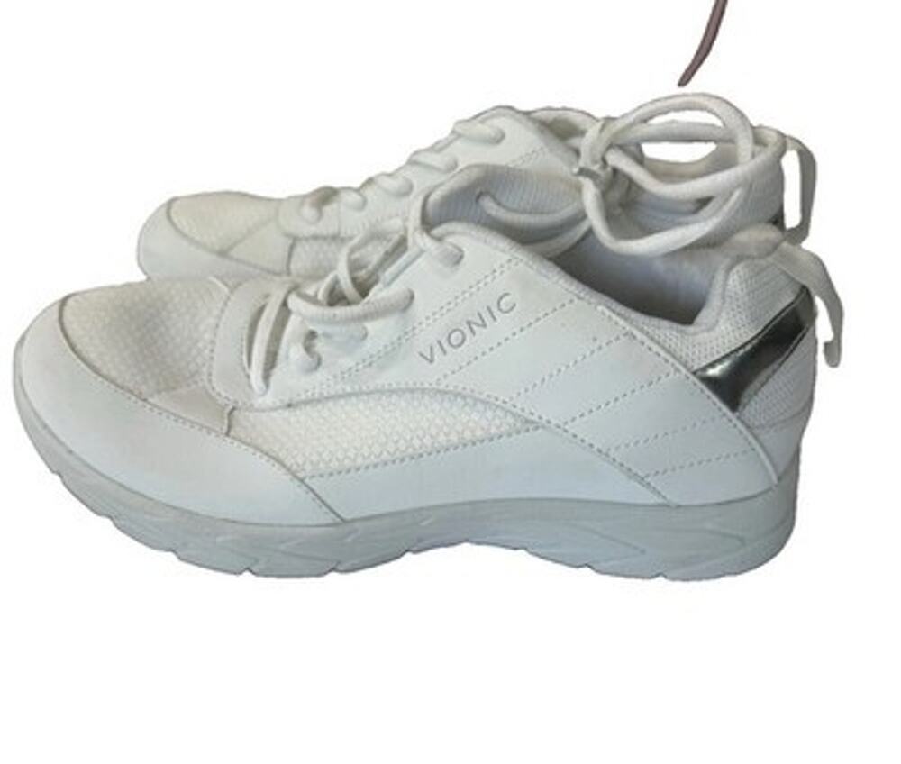 Vionic Lumina White Athletic Sneakers Womens Sz 8 Orthotic Comfort Lace Up NWOT